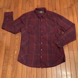 BKE Tailored Fit Button Down (Burgundy & Blue)